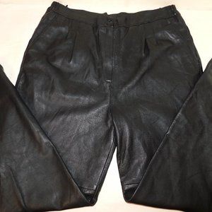 Raw Basix Black 100% Leather Pants High Rise Biker Moto 36" Waist Vintage